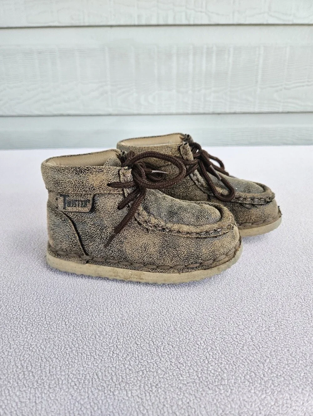 Twister Aiden Chukka Toddler Ankle Boot SZ 7 Casual Brown Tie Western Country